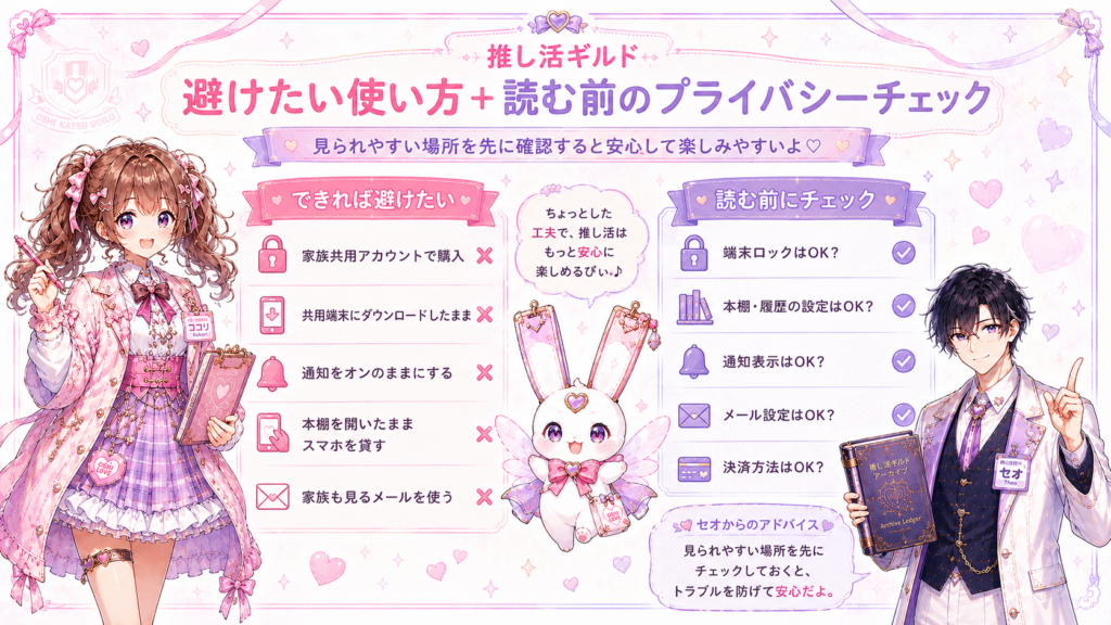 BL漫画を家族に見られたくない人向けの避けたい使い方と読む前のプライバシーチェックリスト