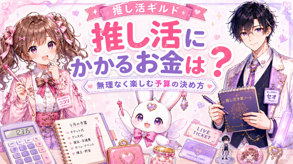 推し活にかかるお金と無理なく楽しむ予算の決め方を紹介する記事のアイキャッチ画像